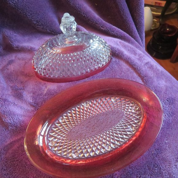 Royal Ruby Butter Dish with Lid - Picture 2 of 6